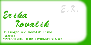 erika kovalik business card